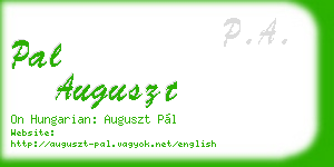 pal auguszt business card