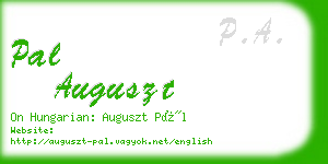 pal auguszt business card